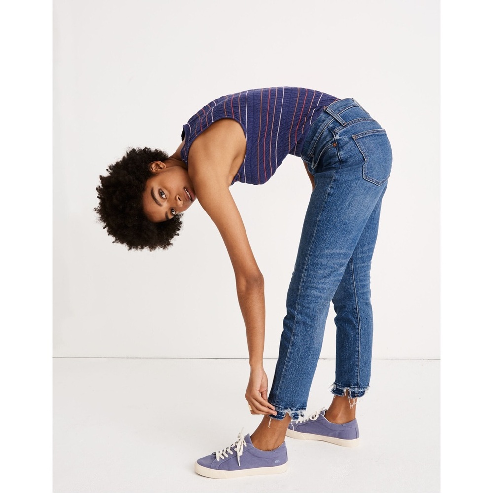 Madewell The High Rise Slim Crop Boyjean - Tall 27T in Melbourne Wash - Picture 3 of 7